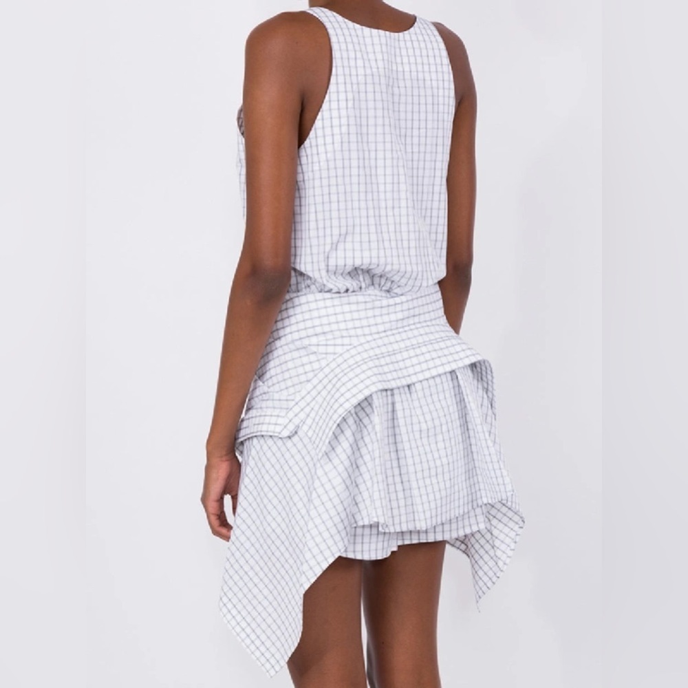 ALEXANDER WANG Plaid Print Scoop Neck Poplin Tie-Waist Romper w/Tags Sz US 6 - Picture 8 of 11